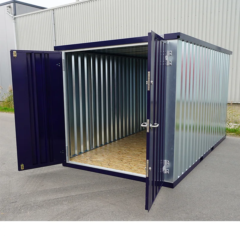 Contenedor extraíble Acero azul 3 x 2 metros - con puerta doble-Nuevo - Image 3