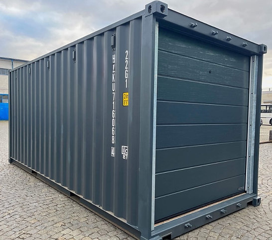 Contenedor marítimo 20 'con puertas de garaje seccionales-Nuevo